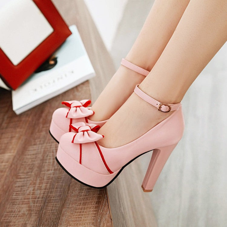 New Women's Waterproof Chunky Heels with Strap
