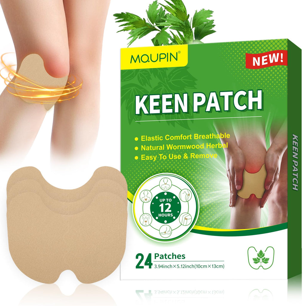 MQUPIN 24Pcs Knee Patches Natural Knee Pain Relief Arthritis Patch Knee Patches for Pain Relief Bone on Bone for Knee Back Neck Shoulder