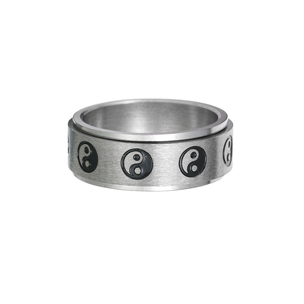 Stainless Steel Rotating Decompression Gossip Ring for All