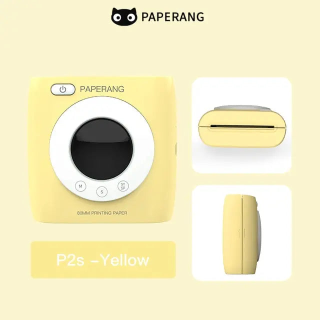 PAPERANG P2S 300dpi BT Pocket Printer Wireless Thermal Printer Portable Photo Label Clock Function Sticker Thermal Paper Roll Creole-boutique