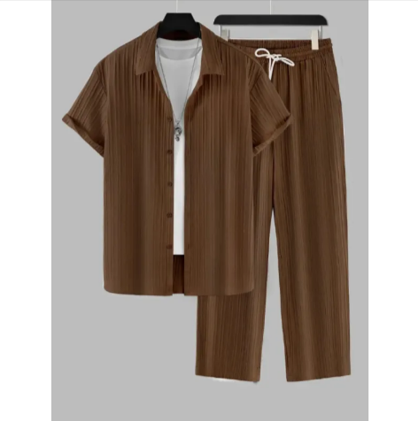 Men's Striped Summer Shirt Set