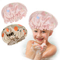 Prasacco 2 Pack Kids Shower Caps Waterproof Toddler Shower Cap Double Layer Kids Bonnets Cute Shower Hat Soft Kids Sleeping Cap Elastic Band Bonnet Reusable Shower Cap for Kids Toddler Boy Girl(Red)