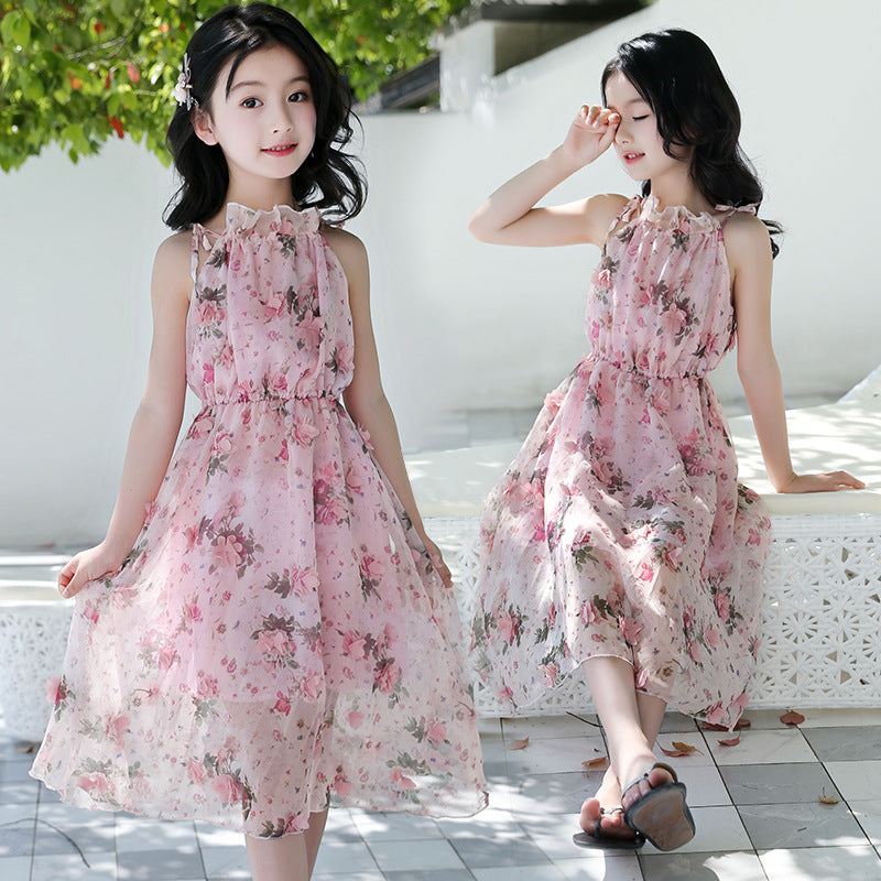 Girls' Bohemian Summer Dress - Floral Beach Maxi Dress Creole-boutique