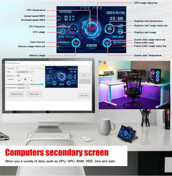3.5-inch Computer Secondary Screen Creole-boutique
