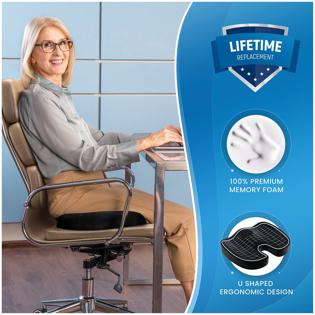 Coussin de siège en mousse à mémoire de forme pour bureau et voiture