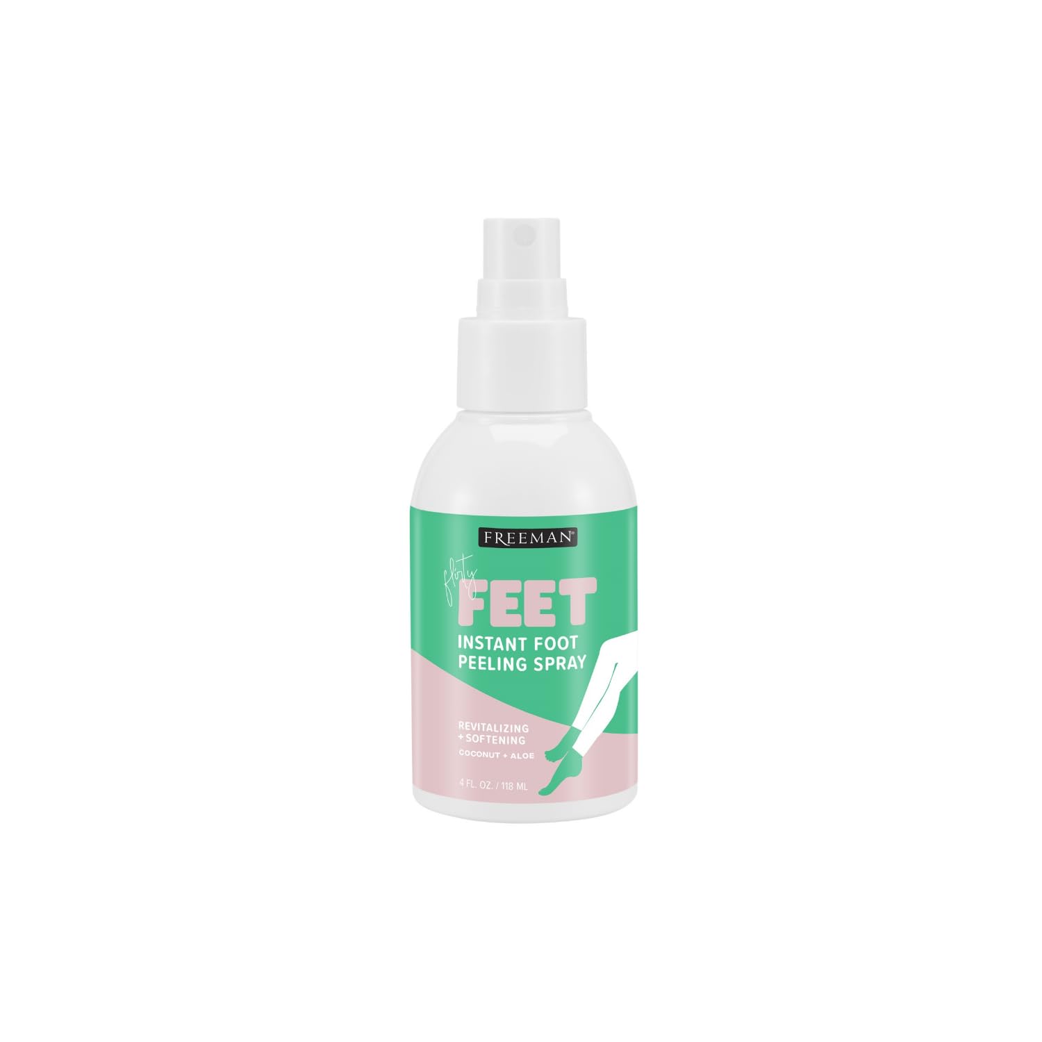 Freeman Flirty Feet Instant Foot Peeling Spray Exfoliating Foot Mask For Summer Moisturizing & Smooth Dry Cracked Heels Remove Dead Skin Quickly Cruelty-Free & Vegan 4 fl.oz./ 118 ml Bottle