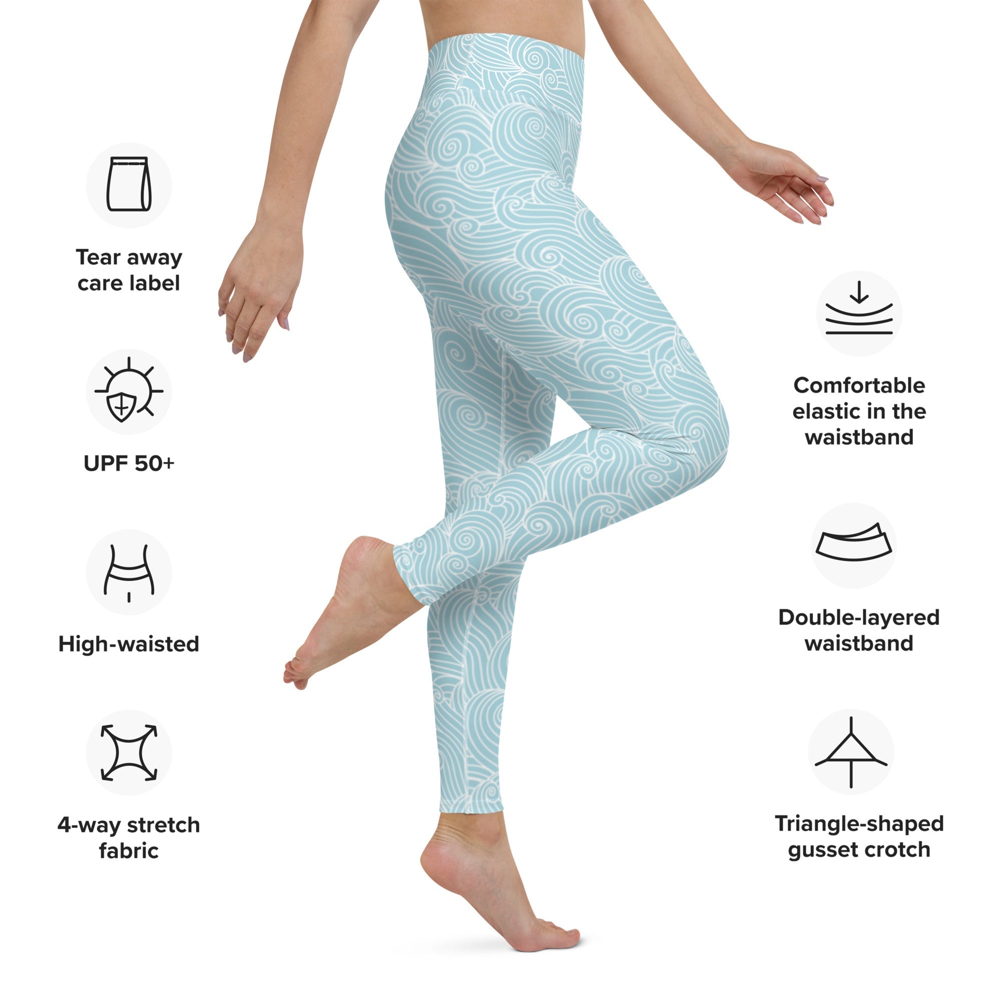 Legging de yoga Femme Tourbillon Océan Bleu