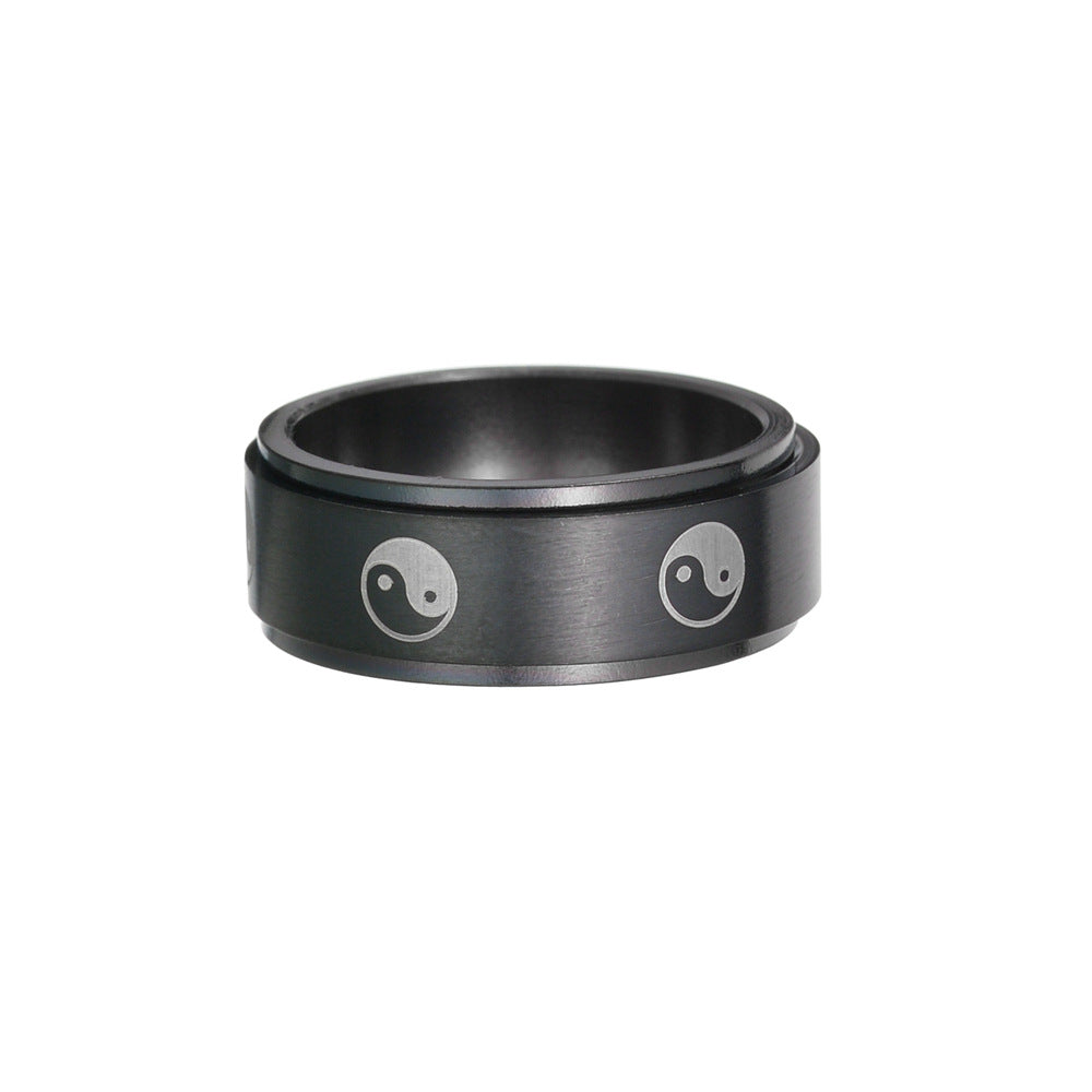 Stainless Steel Rotating Decompression Gossip Ring for All