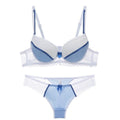 Ensemble de Lingerie Rayé en Dentelle avec Soutien-Gorge et Culotte