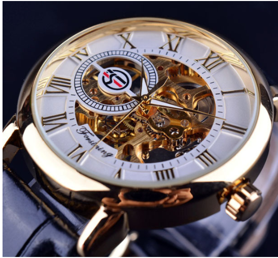 Men's Hollow-Out Mechanical Watch