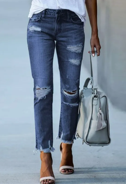 Cropped Ripped Jeans Creole-boutique