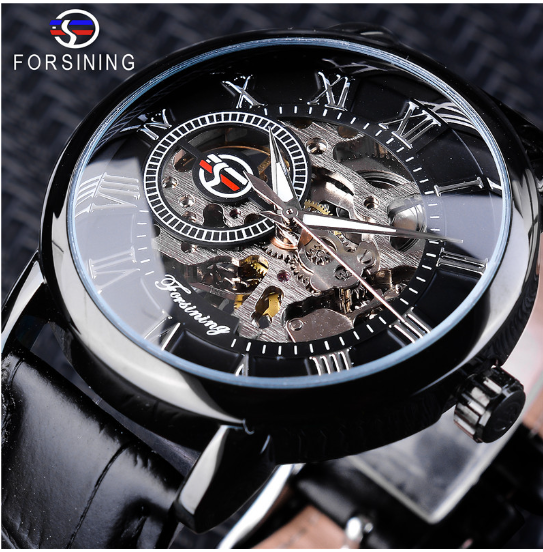 Men's Hollow-Out Mechanical Watch
