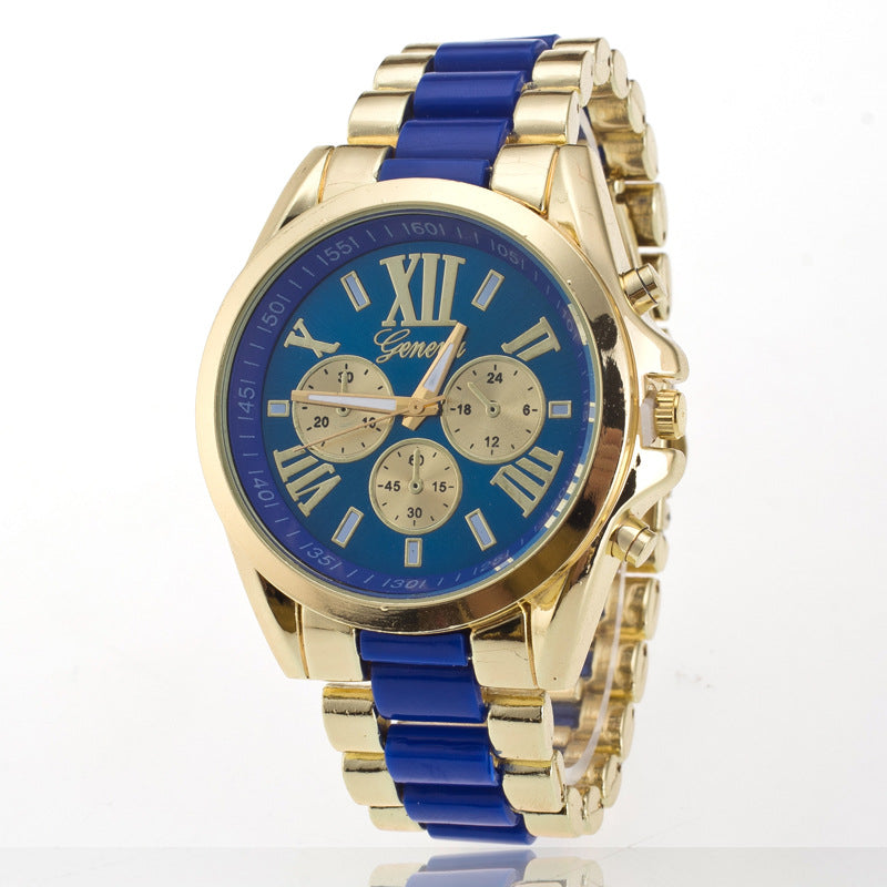 Watch with Three Eyes and Steel Bracelet, Geneva Style