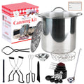 Canning pot with rack and lid - Water bath canner for canning - Complete premium canning kit with large 21.5 Qt 304 stainless steel pot - The French canning kit by La Cuisine de Camille