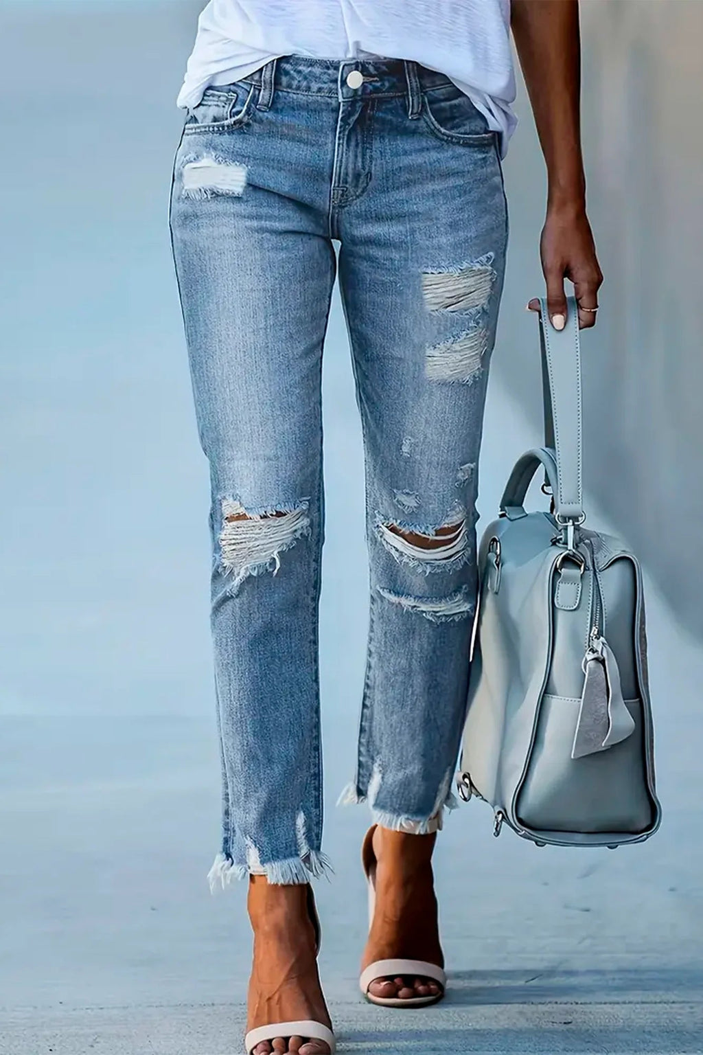 Cropped Ripped Jeans Creole-boutique