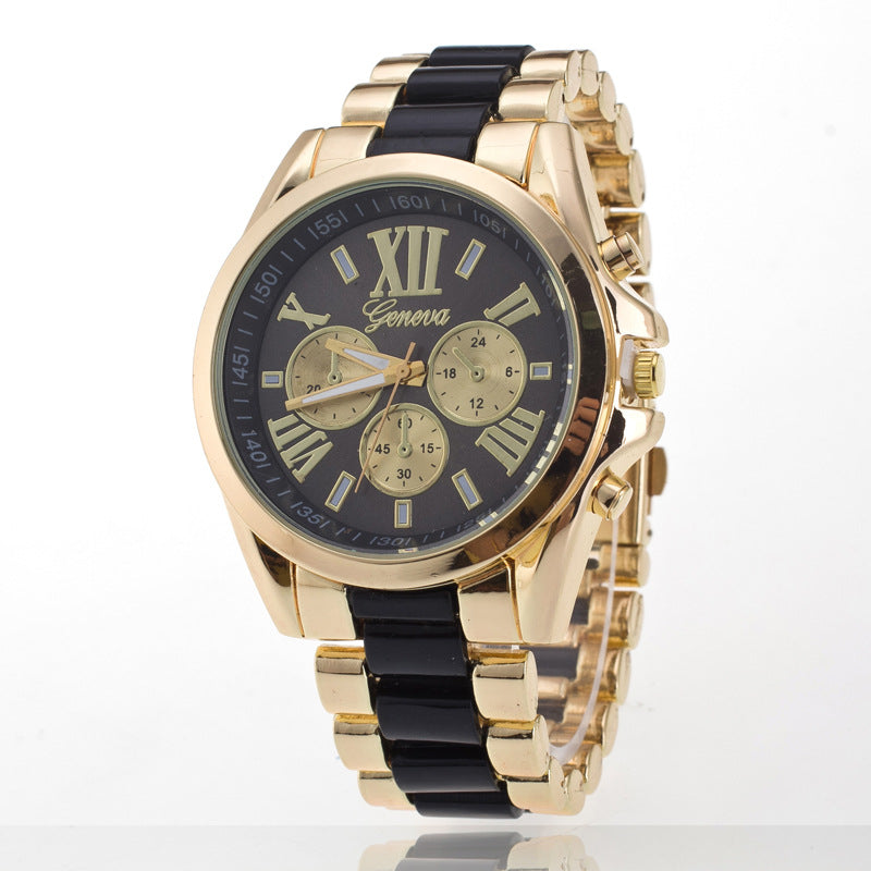 Watch with Three Eyes and Steel Bracelet, Geneva Style
