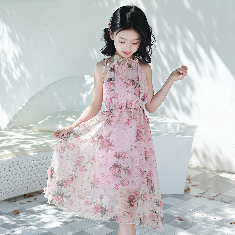 Girls' Bohemian Summer Dress - Floral Beach Maxi Dress Creole-boutique