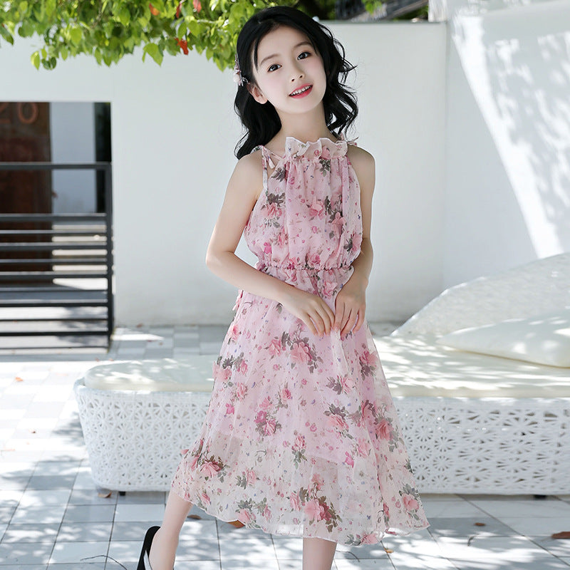 Girls' Bohemian Summer Dress - Floral Beach Maxi Dress Creole-boutique