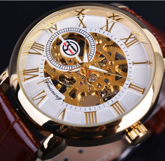 Men's Hollow-Out Mechanical Watch