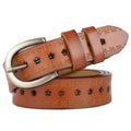 Ceinture Décontractée en Cuir pour Femme avec Motif Floral Élégant