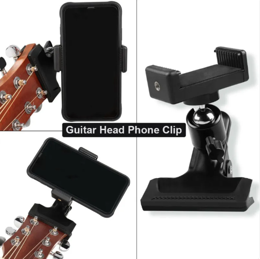 Support de téléphone avec pince pour guitare