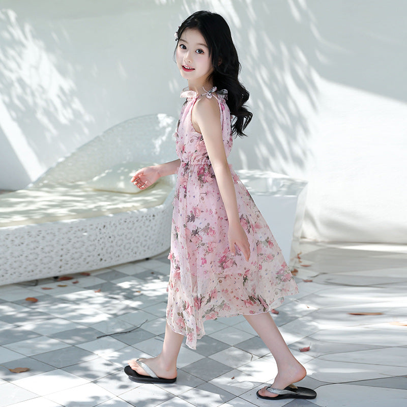 Girls' Bohemian Summer Dress - Floral Beach Maxi Dress Creole-boutique