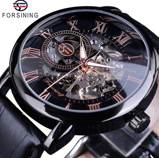 Men's Hollow-Out Mechanical Watch