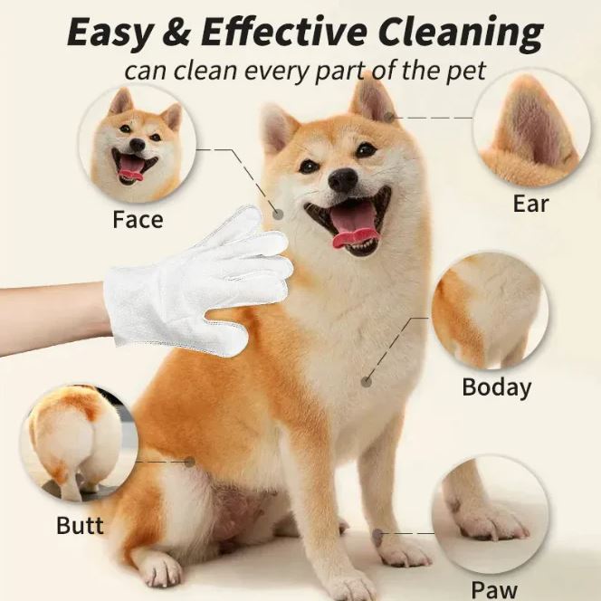 Pet Cleaning Gloves & Wipes Creole-boutique