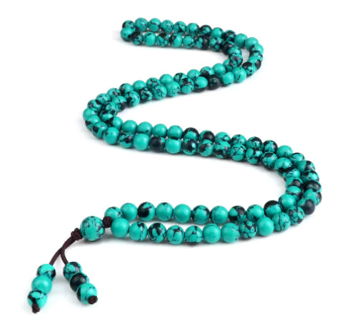 Men's Natural Stone Malachite 108 Beaded Necklace Creole-boutique