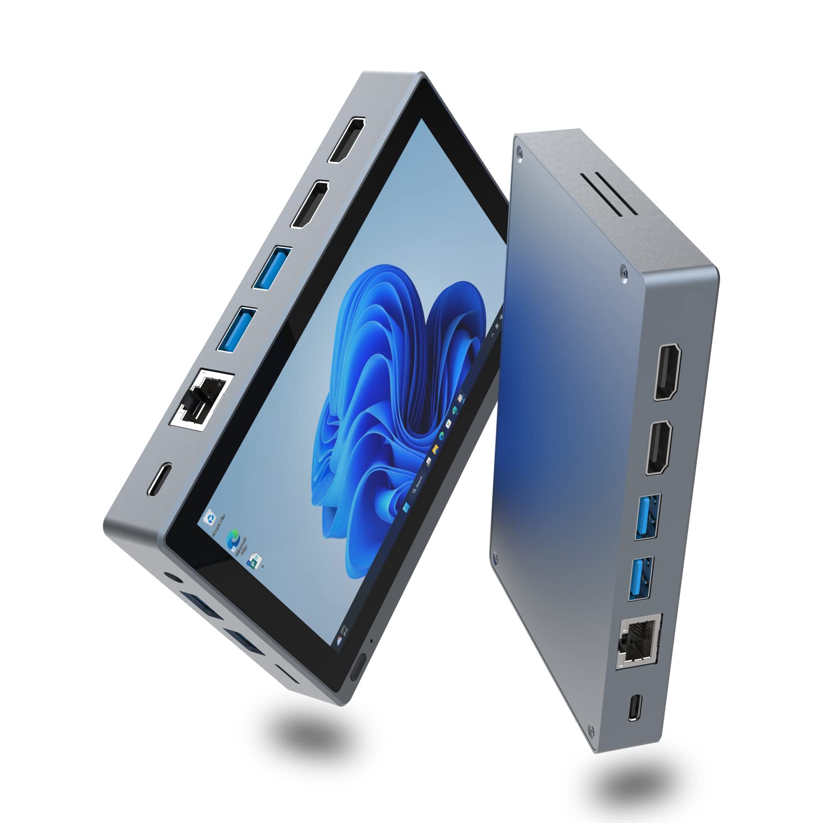 HIGOLEPC Mini PC Win 11 PRO Celeron J4125 Mini Computer 8GB DDR4 128GB EMMC Mini Desktop Computer with IPS Screen WiFi 5.0 BT5.2 Gigabit Ethernet