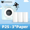 PAPERANG P2S 300dpi BT Pocket Printer Wireless Thermal Printer Portable Photo Label Clock Function Sticker Thermal Paper Roll Creole-boutique