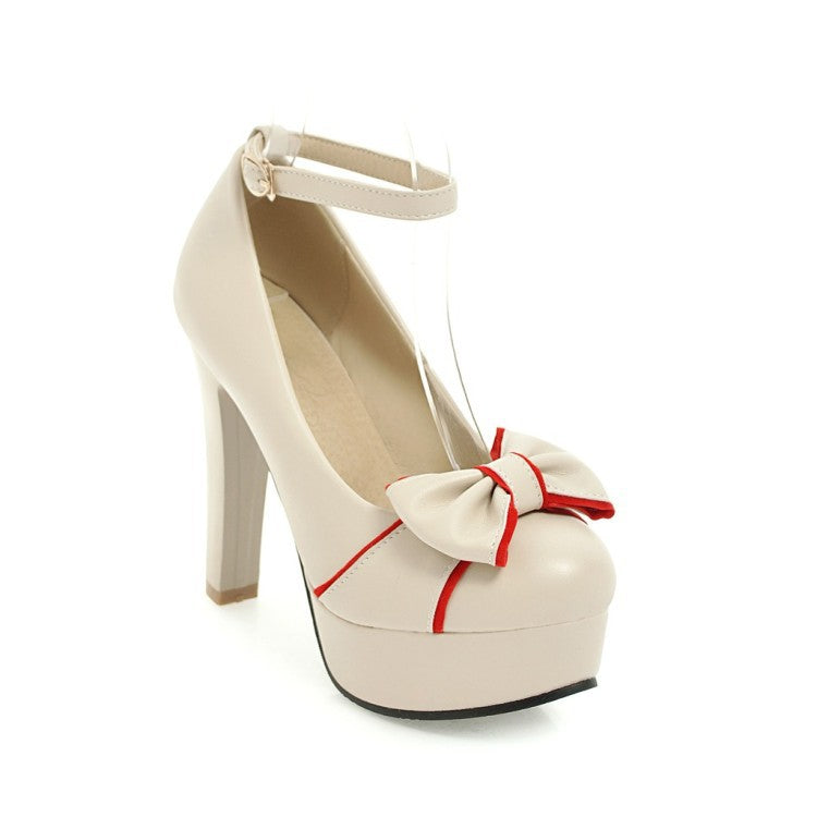 Chaussures à talons épais imperméables à bride pour femme