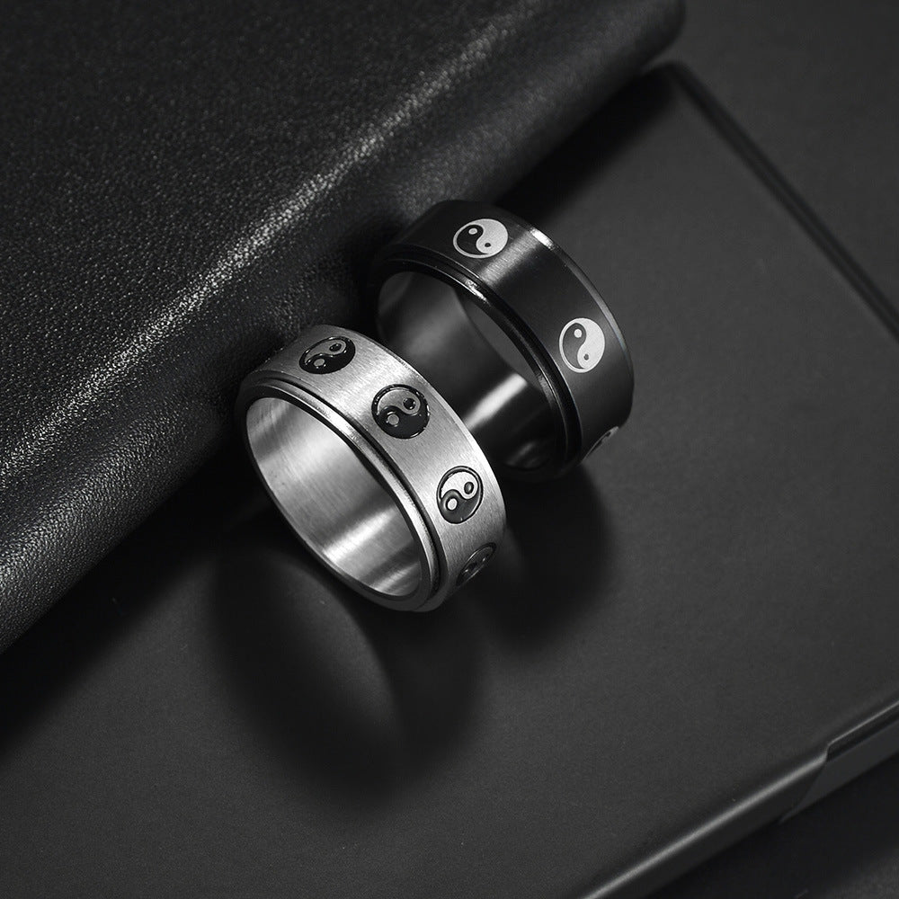 Stainless Steel Rotating Decompression Gossip Ring for All