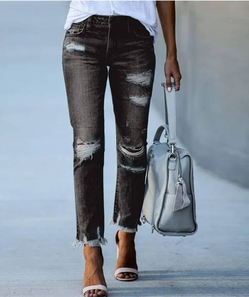 Cropped Ripped Jeans Creole-boutique